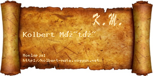 Kolbert Máté névjegykártya