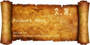 Kolbert Máté névjegykártya