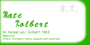 mate kolbert business card